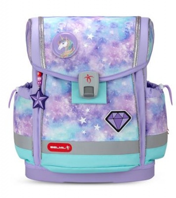 Iskolatáska, mágneszárral, BELMIL "Classy Plus Diamond Unicorn", unikornis