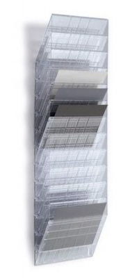 Prospektustartó, fali, fekvő, A4, DURABLE "FLEXIBOXX 12", áttetsző
