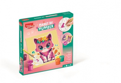 Számfestő készlet, cica és nyuszi, MAPED CREATIV "Paint by number"