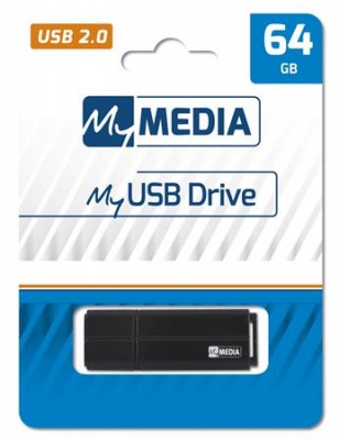 Pendrive, 64GB, USB 2.0, MYMEDIA (by VERBATIM)