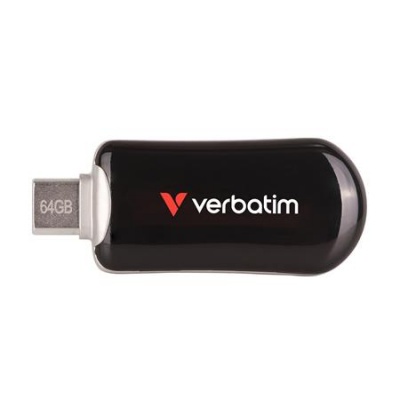 Pendrive, 64GB, USB-C 3.2 Gen1, VERBATIM "Plectra", fekete