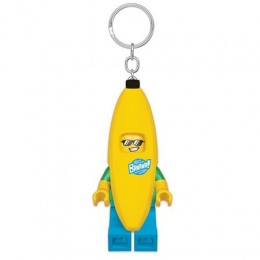 Kulcstartó, LED világítással, LEGO "Banana Guy"